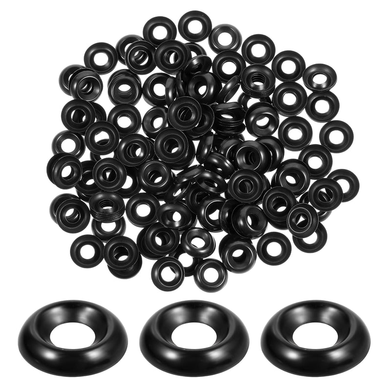 [Australia - AusPower] - 200 Pcs Countersunk Finish Washers #8 Stainless Finishing Washers Stainless Steel Cup Washer(Black) 
