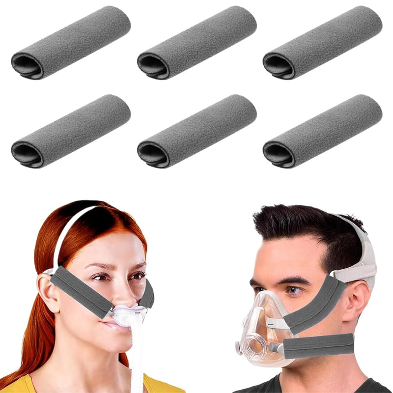 JEYORZY CPAP Strap Covers Face Pads CPAP Comfort Pad Face Pad Strap Comfort Pads CPAP Strap Covers CPAP Face Pads CPAP Strap Comfort Pads CPAP Face Pad CPAP Accessories Pack of 6 gray