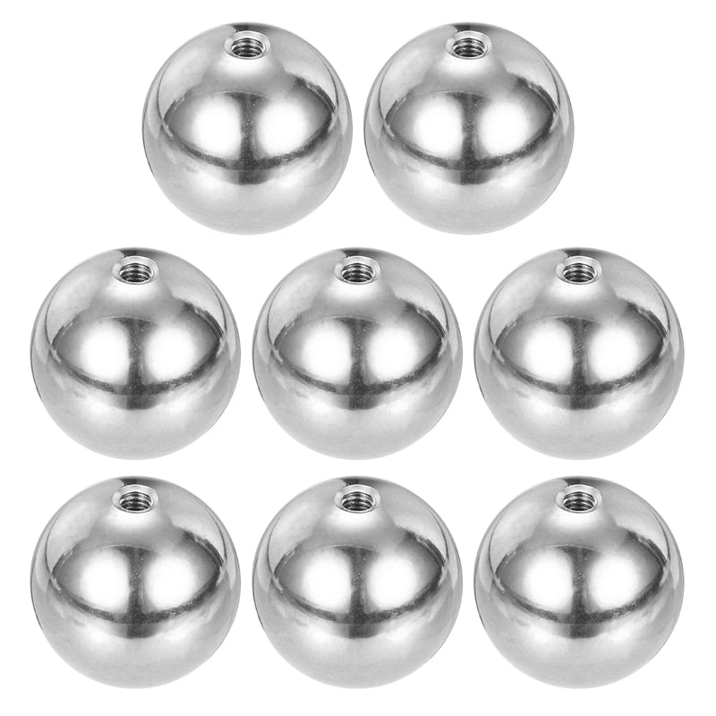 [Australia - AusPower] - PATIKIL M4x25mm Ball Nuts Knob, 8 Pcs Female Thread 304 Stainless Steel Round Blind Hole Screw Cap Cover for Lighting Machinery DIY Decoration, Silver 