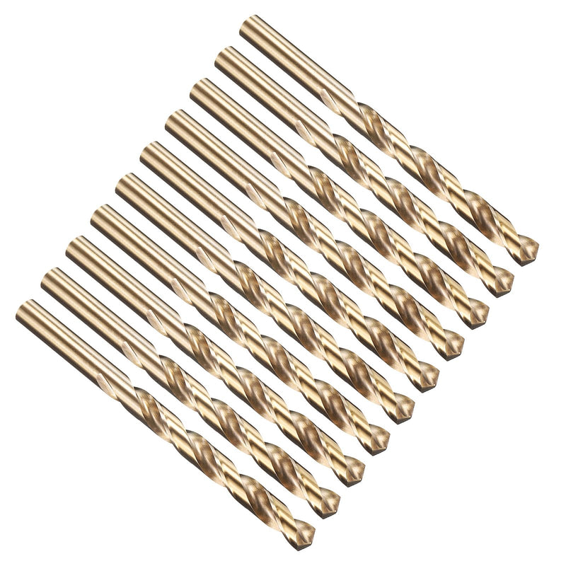 PATIKIL 11/32" Drill Bit, M35 Cobalt 5% High-Speed Steel Jobber Straight Shank 135° Gold Finish for Stainless Steel Hard Metal - 10 Pack 11/32"