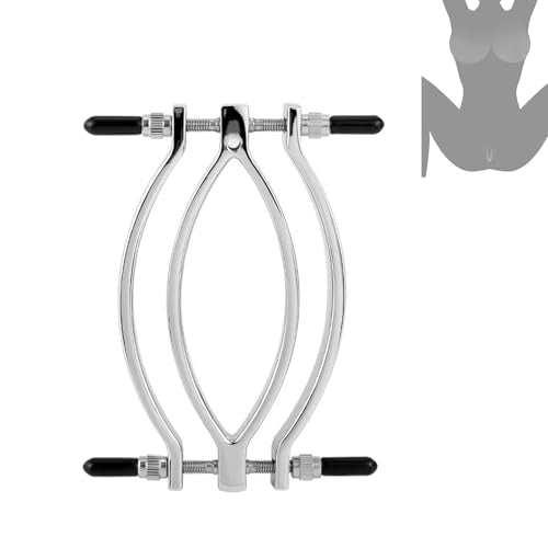 Metal Labia Spreader, Stainless Steel Clitoris Clip, SM Vagina Spreader Adjustable Speculum G Spot Labia, BDSM Masturbation Sex Toy, Role Play Adult Sex Toy