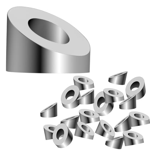 PNYZIK 30-degree stainless steel angle beveled washers for cable railing posts, 5/16-inch ID, 20-piece set