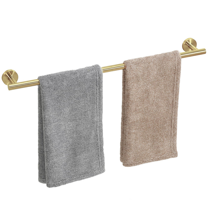 Brushed Gold Towel Bar, 24 Inch Towel Racks for Bathroom Wall Mounted, Thicken SUS304 Stainless Steel Heavy Duty Hand Towel Holder Organizer, Bathroom Accessories, Total Length 26.5 Inch Brushed Gold 26.4"