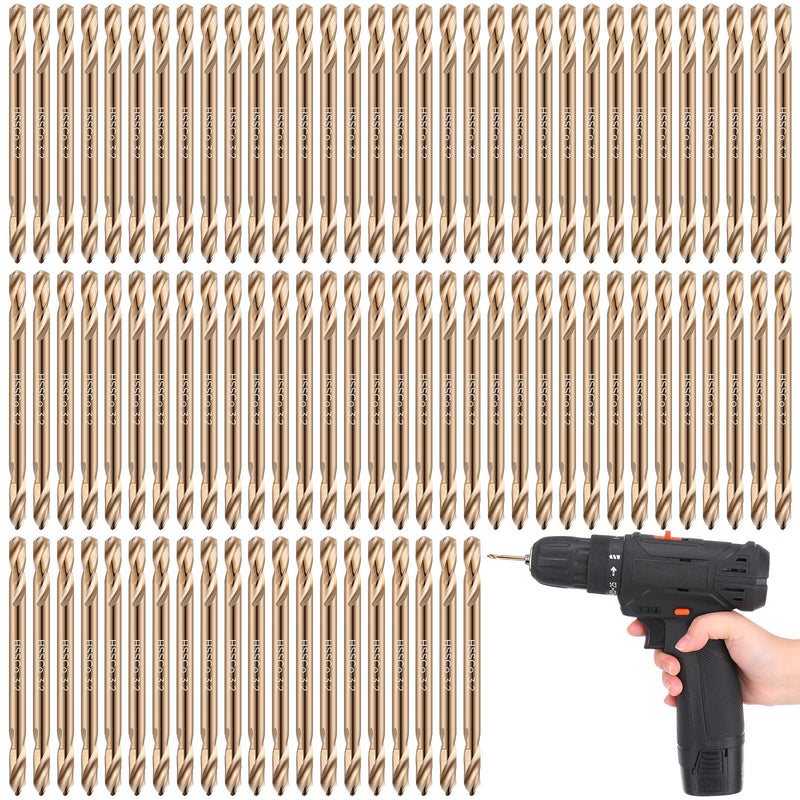 Lounsweer 90 Pcs Cobalt Drill Bits Double End Drill Bits for Hardened Steel Wood Cast Plastic High Speed Metal Stainless Steel Bit (1/8 Inch) 1/8 Inch