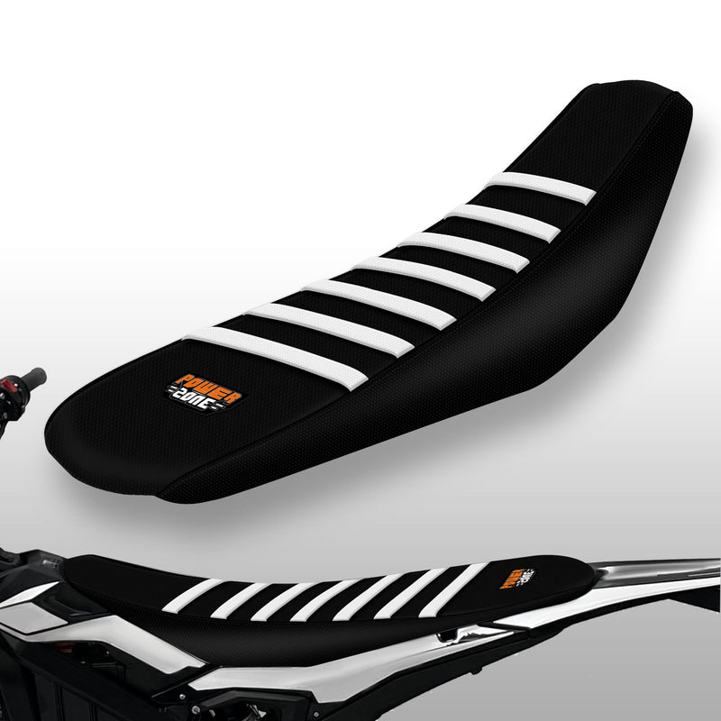 [Australia - AusPower] - Dirt Bike Seat Cover for Surron SUR Ron Ultra Bee, Non-Slip Motorcycle Electric Bike Seat Protector (Black-White) Black-White 