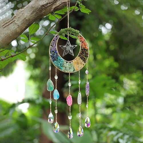 Agate Dream Catcher - Dreamsum Green 7 Chakra Tree of Life Dream Catcher Green Moon
