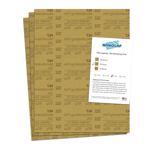 NANOLAP PSA microfinishing film, 80 micron 180 grit adhesive polishing paper for Scary Sharp sharpening and lapping
