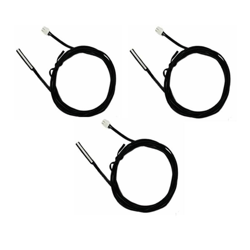 [Australia - AusPower] - 10K Temperature Sensor Probe, Stainless Steel 3950 NTC Temperature Sensor Probe, 500mm Waterproof Temperature Sensor Probe, Digital Temperature Transmitter Extension Cord (3 Pack) 
