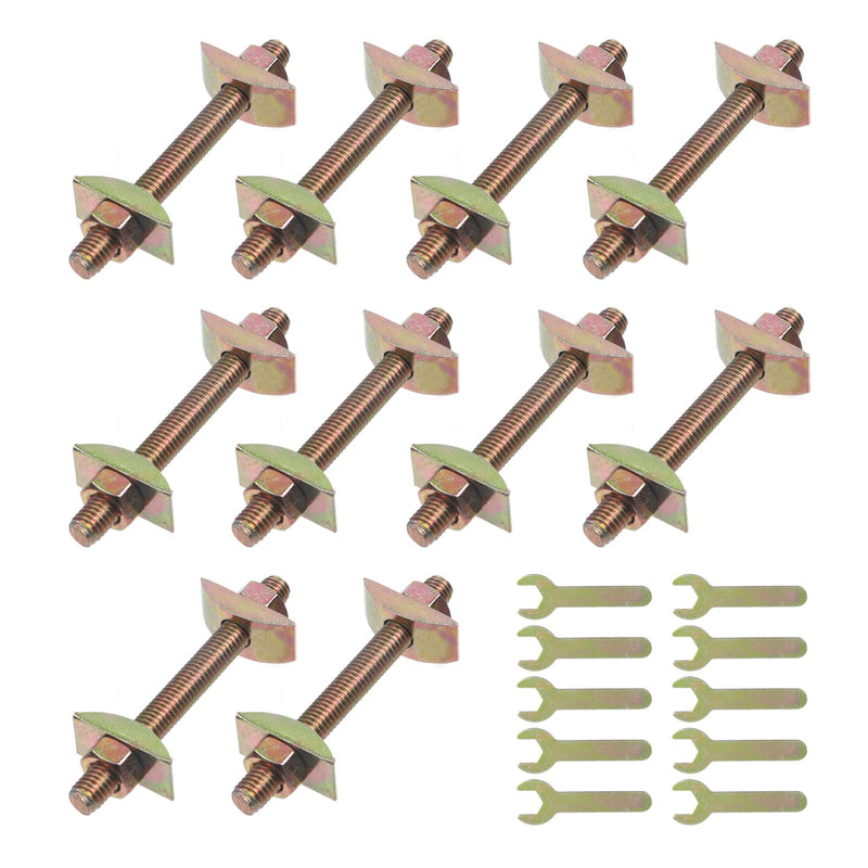 [Australia - AusPower] - Semetall 10 Sets Countertop Connector Bolts,M8×80mm Table Top Fasteners,Joint Connectors Drawbolt Pack,Miter Draw Bolt and Zipbolt for Wide Range of Furniture Panels M8×80mm 