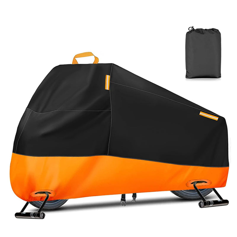 [Australia - AusPower] - Motorcycle Cover Waterproof Outdoor, Heavy Duty Motocycle Vehicle Cover Fit up to 96.5", All Season Protection Cover with Top Handle & Reflective Strips, XXL Powersports Vehicle Cover 