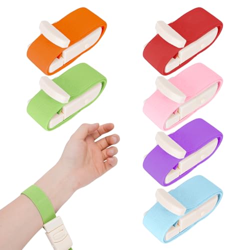 Pack of 6 Storage Tube Blood Removal Highly Flexible Tourniquet with Quick Closure, 15.78 x 0.98 Inch Tear-Resistant Vein Trap for Medical Nurse Tourniquet for Camping, Hiking, Outdoor Sports (6 Colors) 6SE (light color)