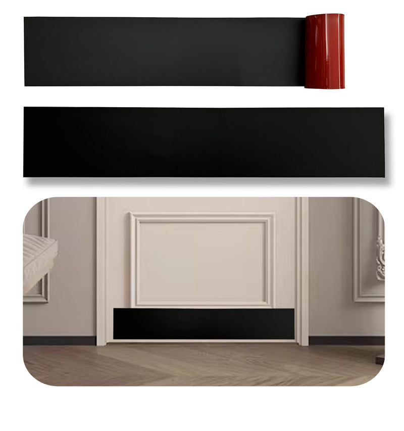 2 Pack Silicone Rubber Door Kick Plate 6x36 Inches Self Adhesive Black Cut-to-Fit KickPlates for 30-34 36 Inch Wide Doors Peel and Stick On 6''x36'' 36inches