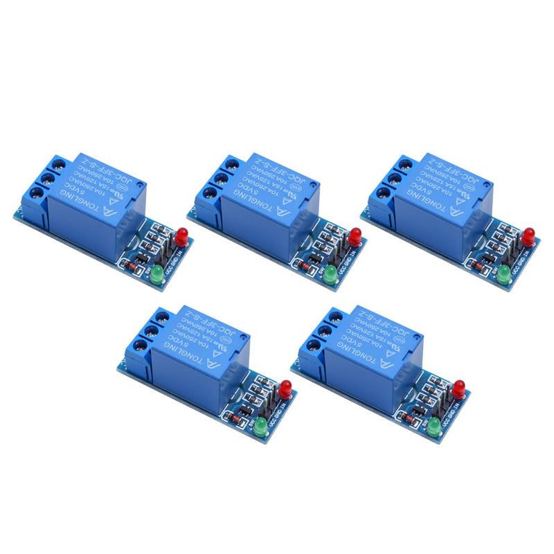 [Australia - AusPower] - Teyleten Robot 1 Channel Relay Module 5V DC with Optocoupler Isolation Support AVR/51/PIC Microcontroller 5pcs 