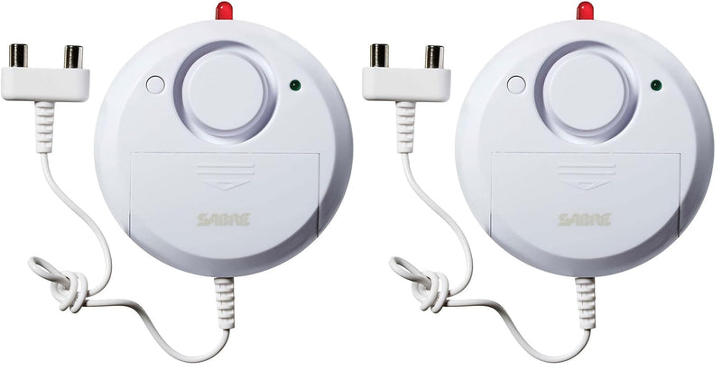 [Australia - AusPower] - SABRE Water Leakage Alarm, 110 dB Alarm, Audible Up to 1,500-Feet (457-Meters), All Direction Water Sensor, High and Low Volume Settings, Battery Test Button (Pack of 2) 2 Pack 