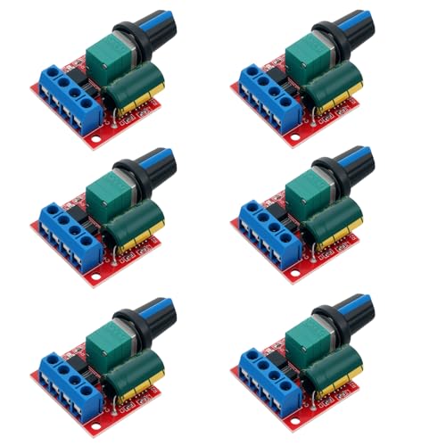 DC Motor Speed Controller PWM 5V-35V 5A Adjustable for 6V/12V/24V Fan, LED Strip, Electric Motors (Pack of 6)