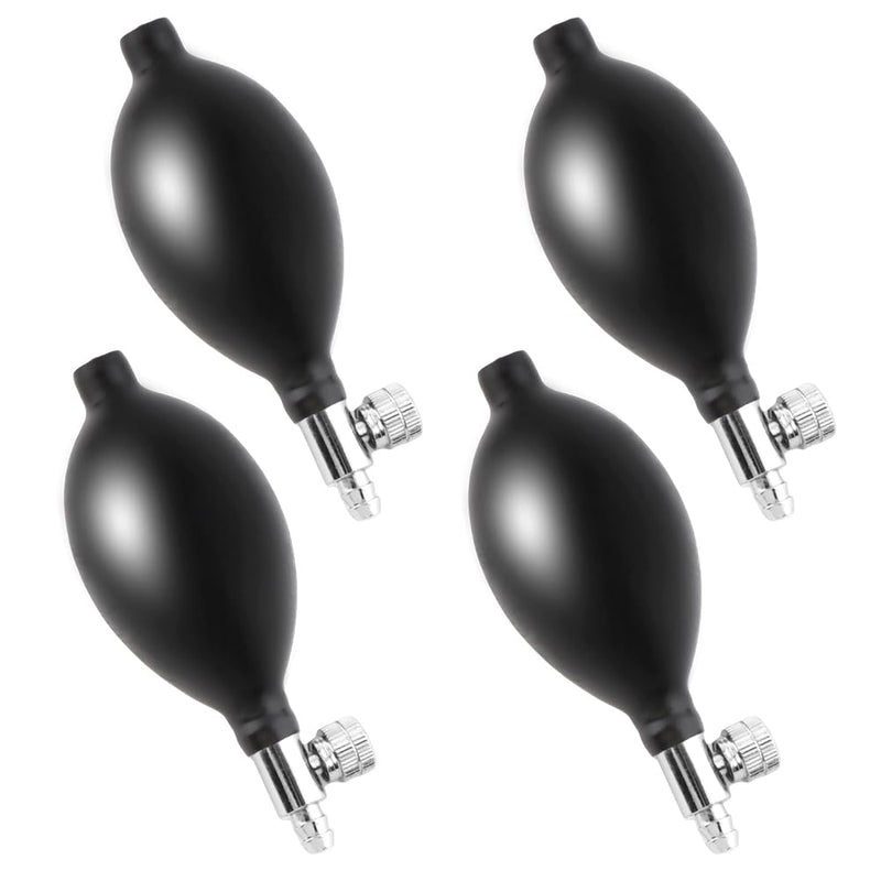 [Australia - AusPower] - 4 Pcs Blood Pressure Latex Bulb Replacement Inflation Bulb Pump Hand Squeeze Sphygmomanometer Bulb With Air Release Valve Perdurable Air Wedg Metal Air Release Valve, General Accessories, Black 