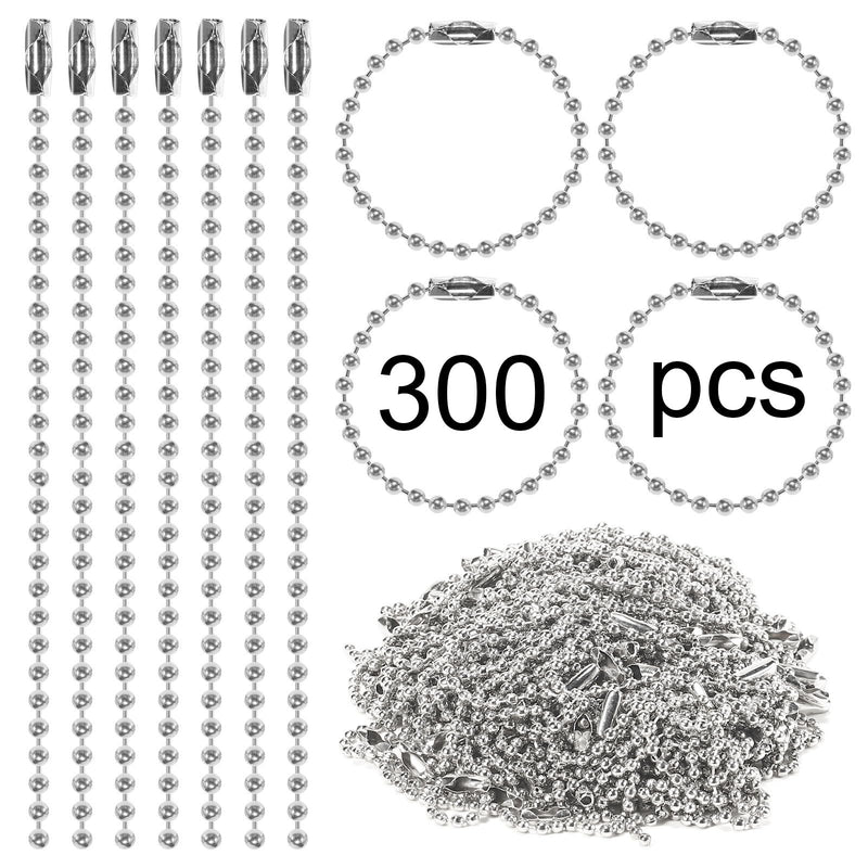 [Australia - AusPower] - 300 pcs 3.9 in Ball Chains Keychain Tag Keychain Ball Chain Bulk,Beaded Chain Connector Chains for Keychains,Dog tag Chain Key Chain Links,Silver Nickel Plated Metal 2.4mm Ball Bead Chains 300 Pcs Silver Ball Chain Necklace 3.9 in 