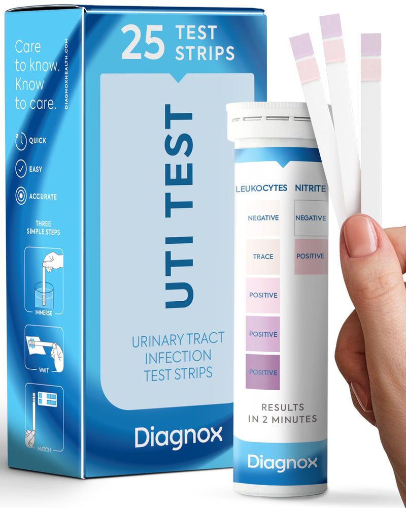 [Australia - AusPower] - Diagnox UTI Test Strips for Women - Accurate Results in 2 Minutes, FSA/HSA Eligible - Urine Test Strips for Urinary Tract Infections, 25 Count 