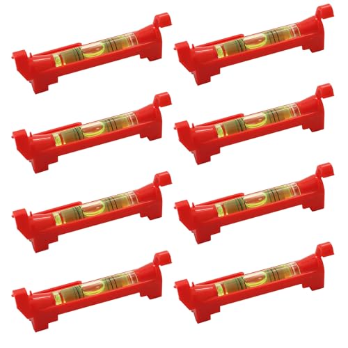 8 Pieces Hanging Spirit Level for Plumbing, Surveying, Bricklaying, Engineering, Metalworking, Tiling, Construction Red (Line Spirit Level)