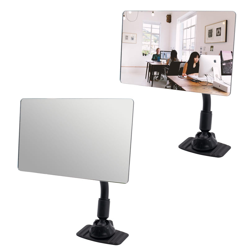 [Australia - AusPower] - 2 Set Stick-On Security Mirror for Personal Safety and Rear View Monitoring, Adjustable Flexible Rod Rear View Mirror for Open Office Environment Monitor, Cubicle, 3.5 x 6.3 Inch 