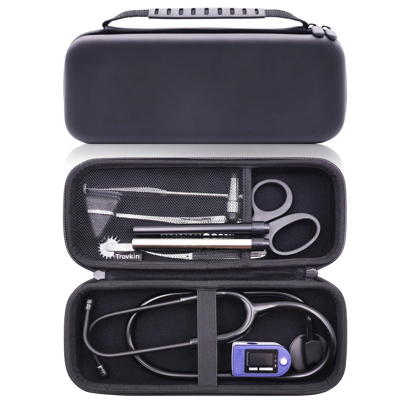 [Australia - AusPower] - Stethoscope Case for 3M Littmann Classic III, MDF Acoustica Deluxe Stethoscopes Travel Storage for EMT Trauma Shear Badges Penlights Extra Pocket for Doctor & Nurse Accessories (Galaxy Black) Galaxy Black 