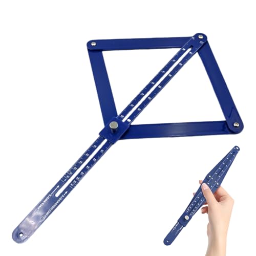 Pcmursal blue corner angle finder tool with miter saw protractor, scale, and digital angle display