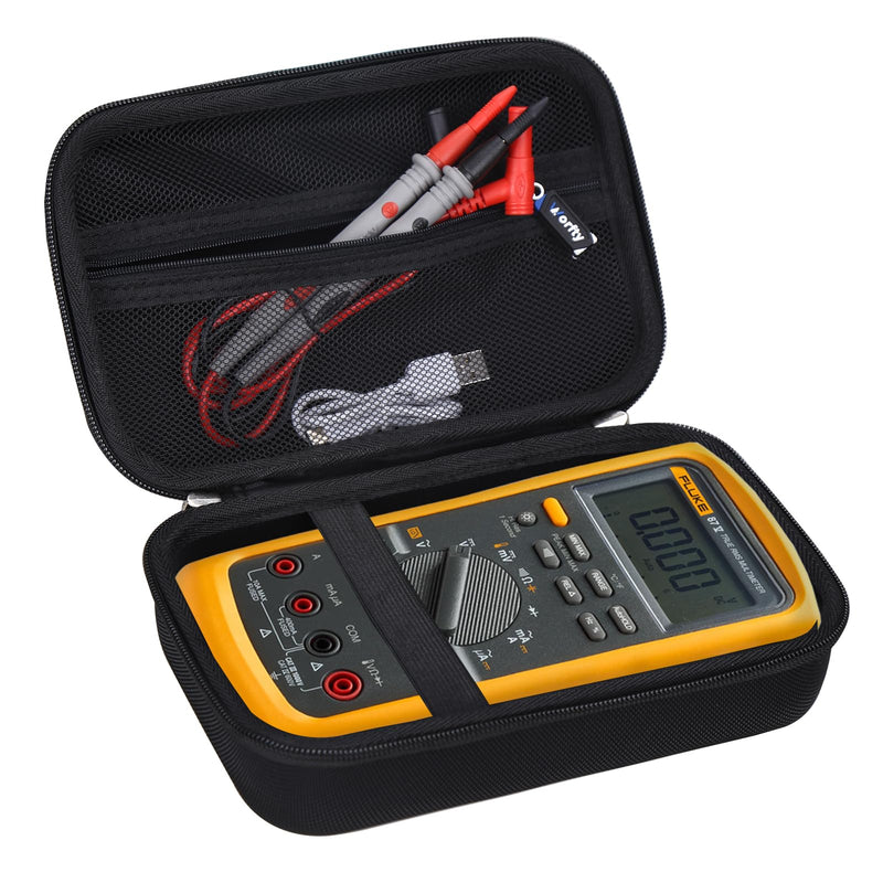 [Australia - AusPower] - Case for Fluke 87-V/ 87V Max/ 77 IV/ 83V/ 88 Industrial Digital Multimeter, Large Capacity Storage Box Suitable for Most Industrial Digital Multimeters (Case Only) (Black) Black 