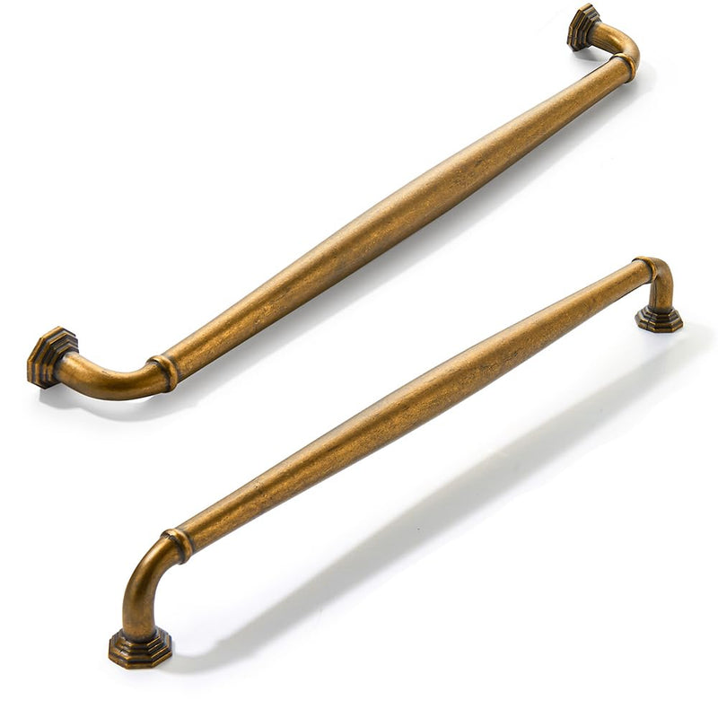 2 Pack 12 Inch Hole Center Antique Brass Heavy Duty Solid Cabinet pulls Ideal for Dressers, Bathroom, cabinets, and Kitchens cabinets. 2 Pack