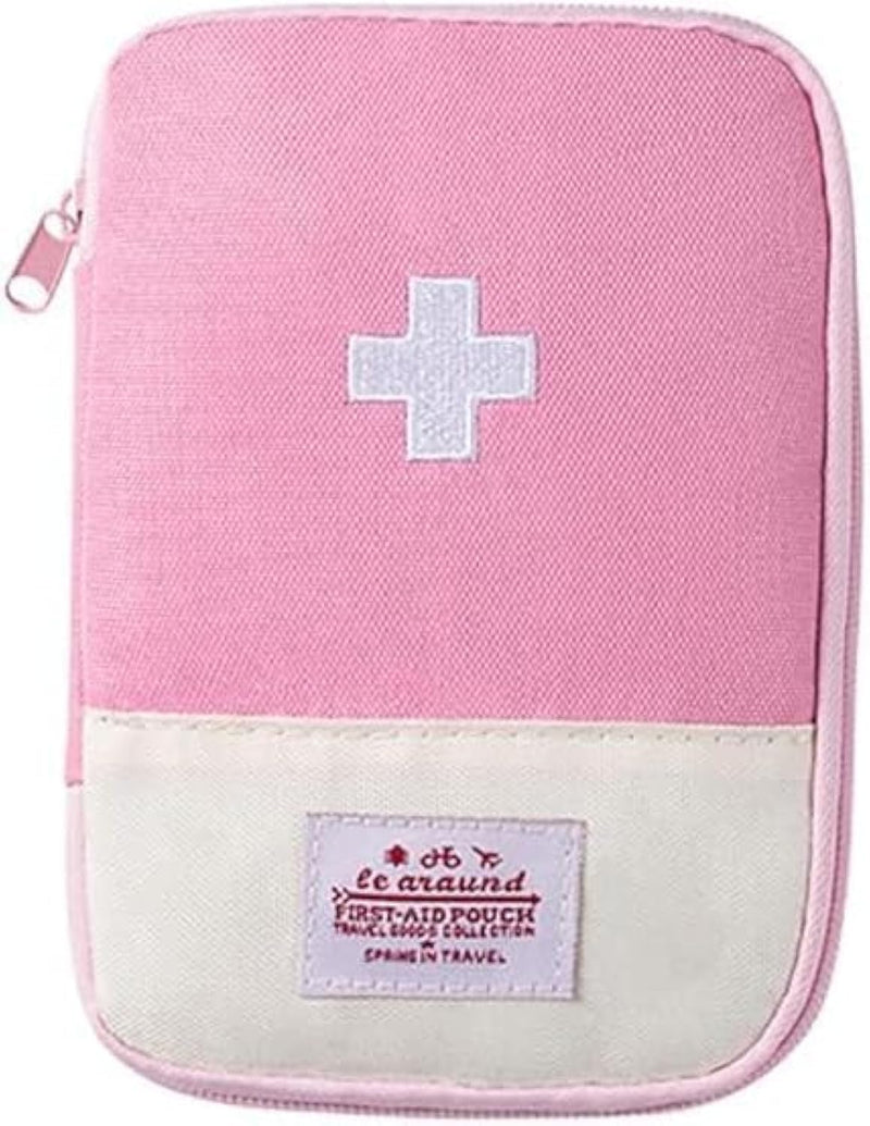 1 Pack Pink First Aid Bag Empty First Aid Bag Mini Portable Medical Bag for Outdoor Camping Hiking Travel Emergency Bag (Small)