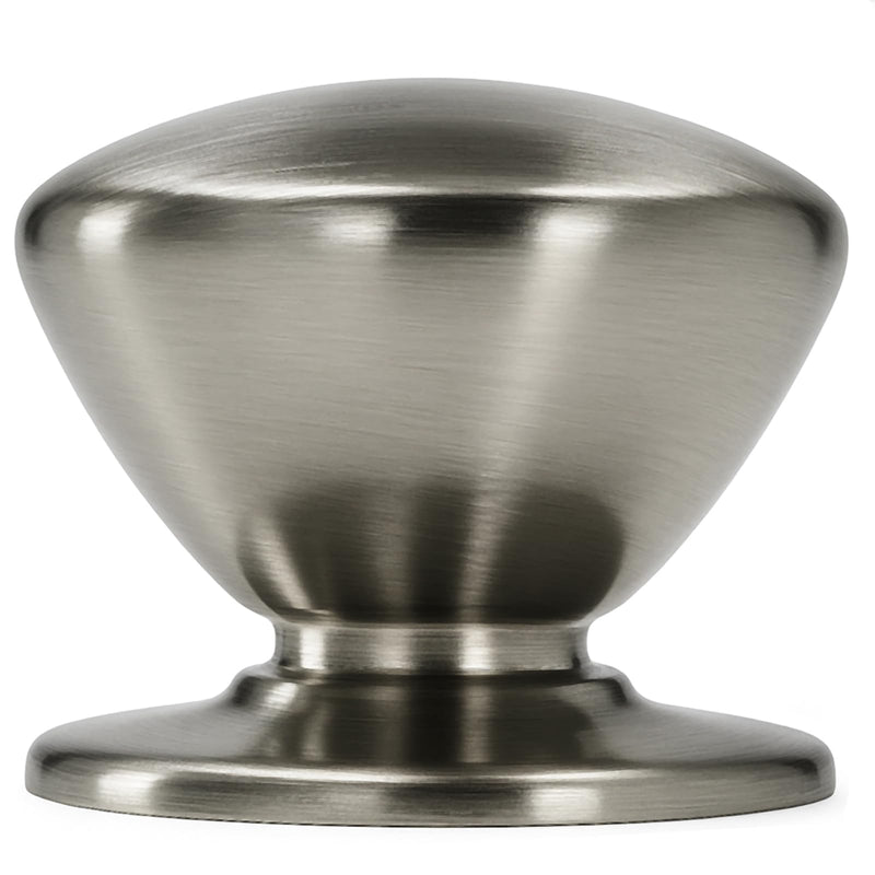 trust4care 4-Pack Extra Large Brushed Satin Nickel Bi-fold Closet Dummy Door Knobs with Wide Base, Brass Wardrobe Dresser Kitchen Cabinet Pantry Doorknobs, 1-3/5“ Bathroom Drawer Pulls Handles Set of 4