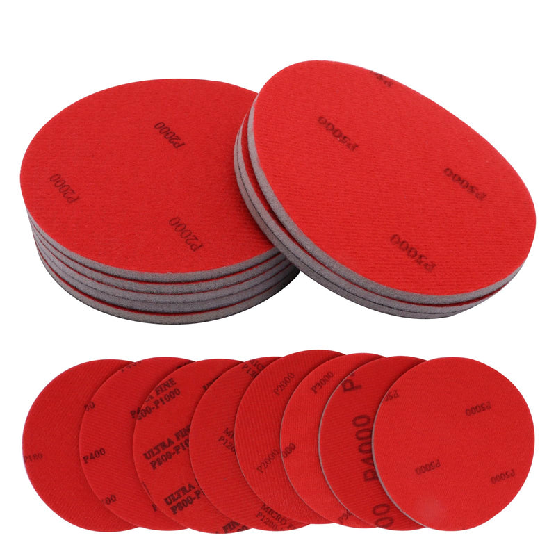 [Australia - AusPower] - 5 Inch Bowling Ball Sanding Pads, Bowling Sanding Pads Cleaner Kit 180, 400, 800-1000, 1200-1500, 2000, 3000, 4000, 5000 Grit (8pcs) 