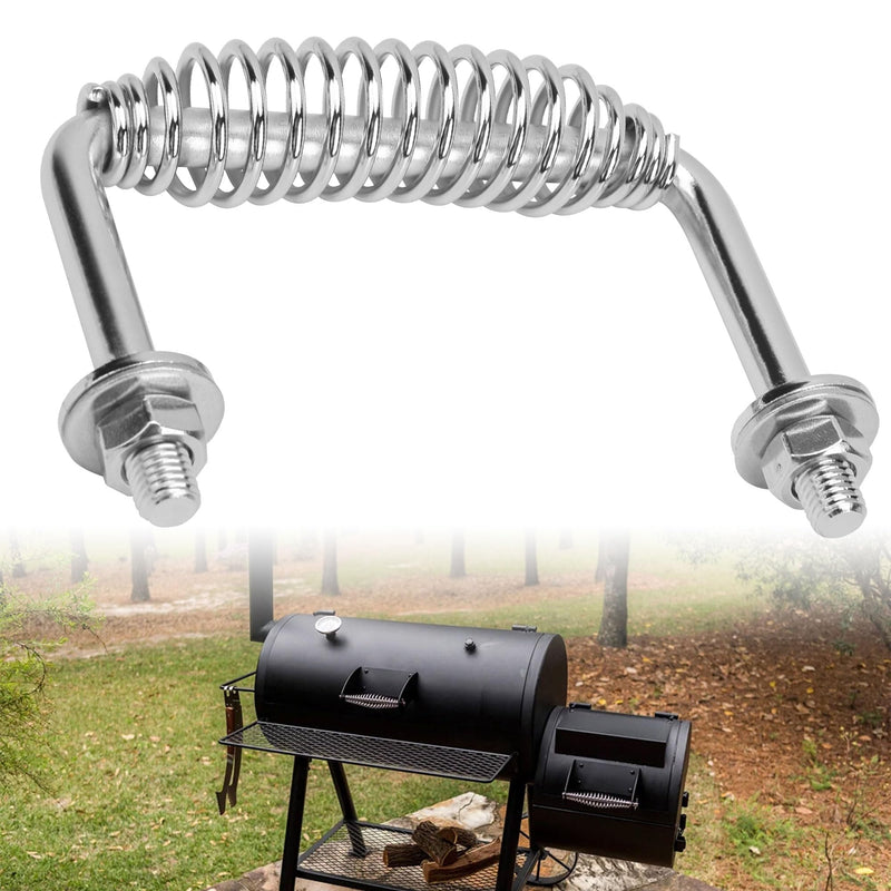 [Australia - AusPower] - 5-3/8" Stainless Spring Handle with 1/2" Seet Rod for BBQ Grills, Wood Stoves | Sturdy and Heavy Duty, Bolt on, Includes Hardware 