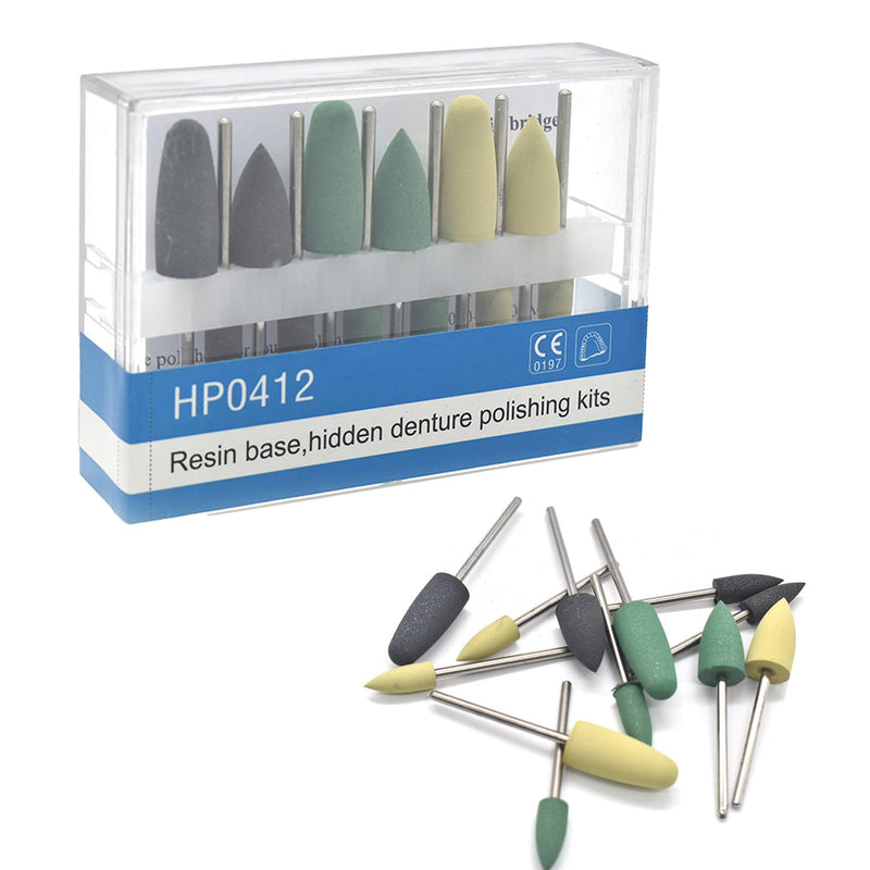 [Australia - AusPower] - Silicone Composite Polishing Kit, 12Pcs Resin Base Hidden Denture Polishing Burs Kit 2.35mm (1) 1 