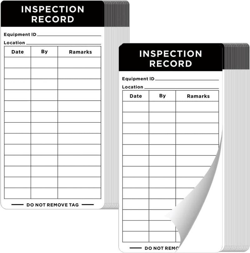 Adhesive Inspection Record Labels - 200 Pack Safety Inspection Stickers for Equipment Maintenance Quality Control & Accident Prevention Self Adhesive Stickers 5"x 3"