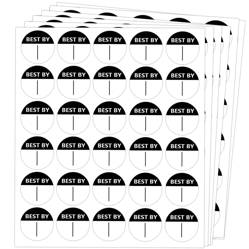 Expiration Date Food Stickers,1" Circle Dot Small Containers Storage Freezer Restaurant Food Service Blank Prep Best by Labels （600 Pcs