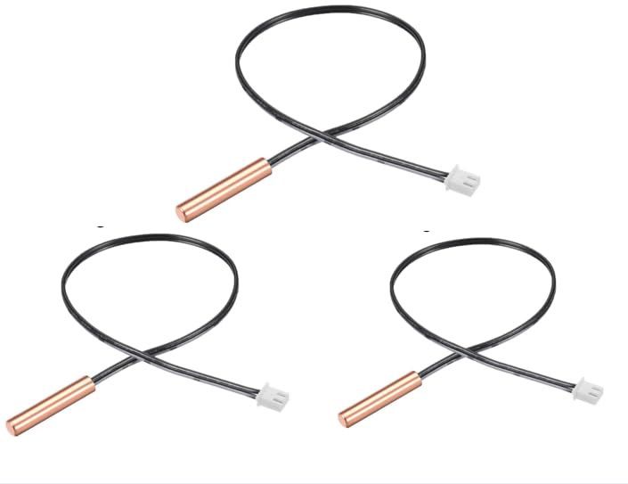 [Australia - AusPower] - 10K Ohm NTC Thermistor Probe - 0.5m Copper Wire Temperature Sensor - Waterproof, High Accuracy & Fast Response for HVAC, AC & Air Conditioner Systems (3-Pack) 