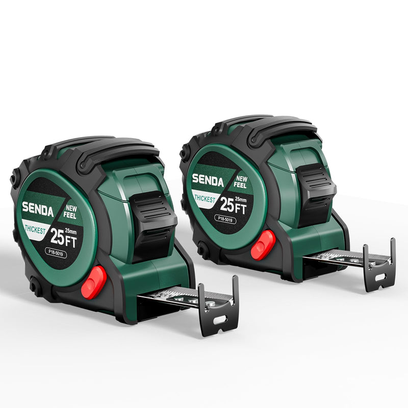 [Australia - AusPower] - Tape Measure 25Ft,Heavy Duty Measuring Tape with 25mm Wide with Three Stops, High Precision Retractable Measuring Tape,Rubber for Comfortable Grip, Fraction Markings(25FT*2) 2 7.6 m 