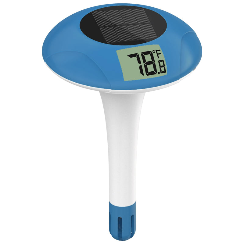 [Australia - AusPower] - Digital Pool Thermometer Floating Easy Read –Solar Powered Floating Digital Temperature Gauge for Accurate Testing, Big LCD Screen for Easy Reading, °C/°F Display, IPX-8 Waterproof (Navy Blue) Navy Blue 