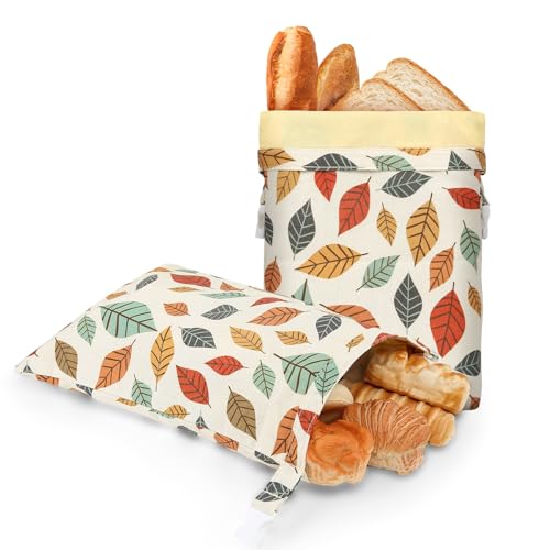Beeswax Bread Bags for Homemade Bread,Reusable Beeswax Bags for Sourdough, 2 Pack Cotton Linen Food Storage Bag to Keep Fresh - Easy to Clean Organic Beeswax Bag Extra Large 17x12 in