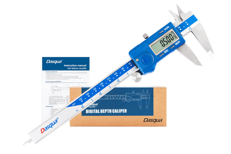 [Australia - AusPower] - Dasqua Left Handed Digital Caliper - 6 Inch, Precise Stainless Steel Measuring Tool, ±0.02mm Accuracy,Auto-Shutoff,and Large LCD Display – Ideal for Metalworking, Woodworking, and DIY 