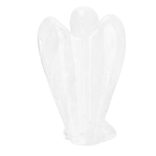 Clear Quartz Crystal Angel Figurine, Exquisite Carving for Home Decoration, Nature Stone for Family, Friends(White Crystal Material)