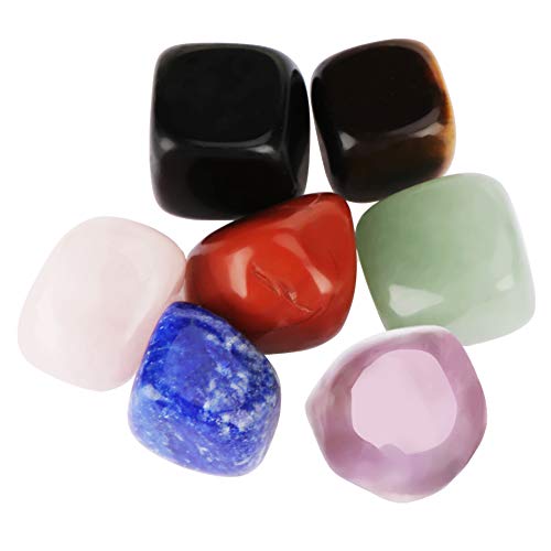 7 Chakra Healing Crystals Stones Set Tumbled Polished Gemstones Agate Reiki Crystals for Meditation Chakra Balancing Energy Healing Yoga Home Décor Women Men