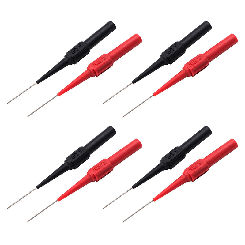 [Australia - AusPower] - Stainless Steel Back Probe Pins Kit, Non-Destructive Insulation Wire Piercing Test Leads, Fieldpiece Multimeter Tester Probes Needle for Banana Socket Plug, Car Tester 