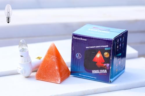 Himalayan Pink Salt Night Light Pyramid (1 Pack) Decorative Ambient Night Lights for Bedroom, Bathroom, Nursery & Home Décor