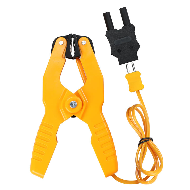 [Australia - AusPower] - K-Type Thermometer Clamp Pipe Temperature Clamp for HVAC/Multimeter, HVAC Temperature Meter with Type K Plug Adapter -40~392℉(-40~200℃) 