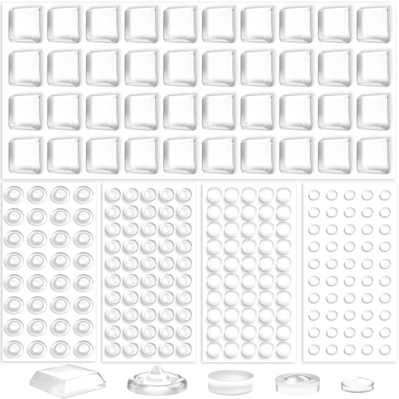 [Australia - AusPower] - 222pcs Bump Dots for Visually Impaired, Mixed Sizes & Shapes Tactile Stickers, Silicone Self-Adhesive Tactile Raised Dots for Blind Elderly Low Vision- Clear 