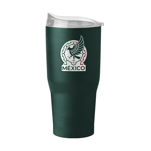 Logo Brands Mexico Men's National Soccer 30 oz Tumbler -Powder Coated-Stainless Steel– Leak-Resistant, Keeps Drinks Hot/Cold For Hours – Everyday Use