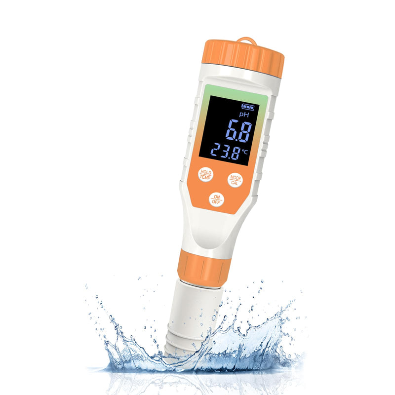 [Australia - AusPower] - 7-in-1 Hydrogen Water Tester, Digital pH TDS EC ORP Salt Temp Meter for Drinking Water, Filtered Water, Juice, Coffee, Hydrogen-Rich Water Bottle Tester 