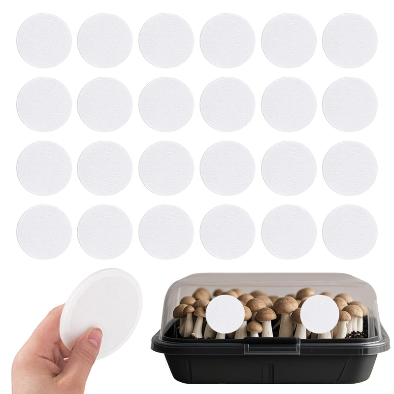 [Australia - AusPower] - 24-Pcs 3" Monotub Adhesive Filter Disks - 2mm Thick Monotub Filter Discs for Mushroom Growing Supplies - Replacement Filter Pads for Monotub Filters and Fruiting Chambers 