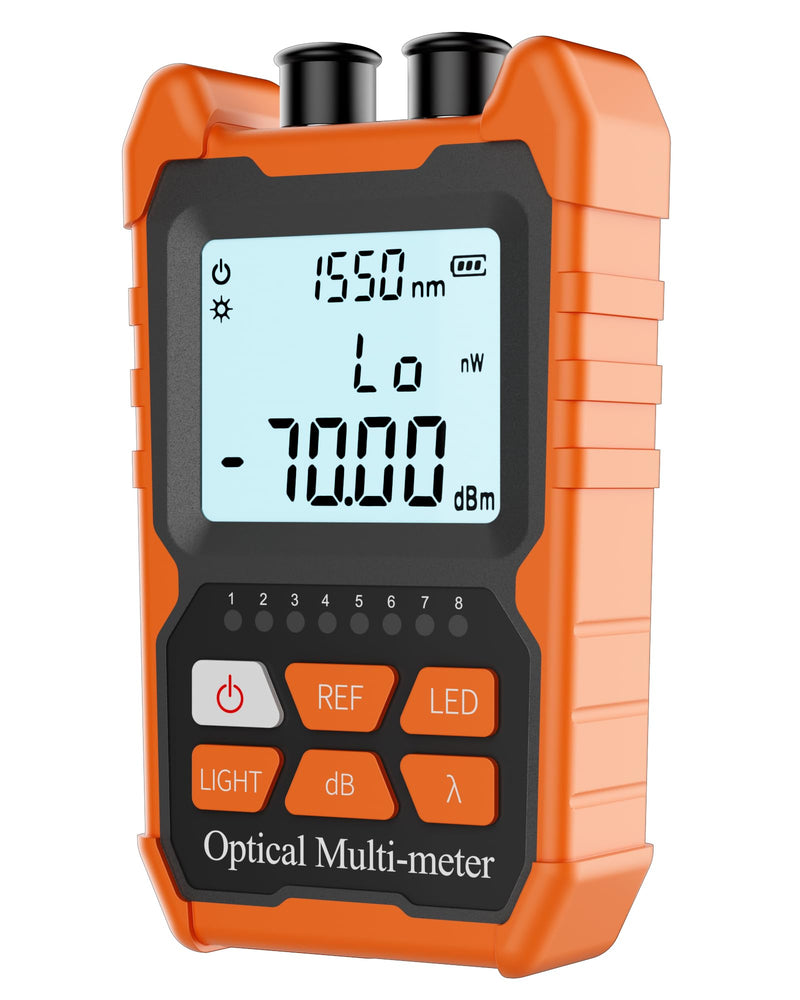 Optical Fiber Power Meter, with 2mW Visual Fault Locator, FC/SC/ST Interface, Portable OPM-VFL Fiber Optic Cable Tester, Supporting RJ45 Testing, Non-Rechargeable Needing Battery OPM-VFL-1